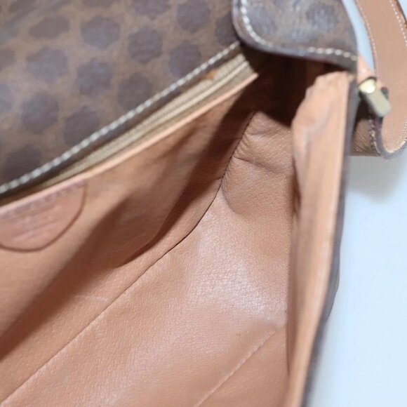 CELINE Macadam Canvas Shoulder Bag PVC Leather Brown Gold Auth 122540 - Picture 10 of 16